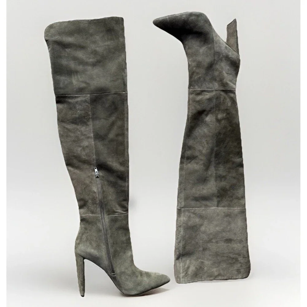 Aldo Mylla Real Suede Thigh High Knee Boots Hunter Green Sz 10 Whimsgoth Trendy